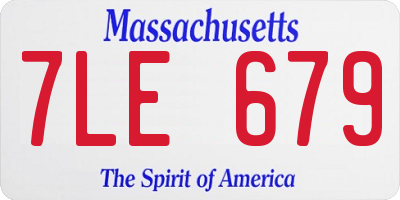 MA license plate 7LE679