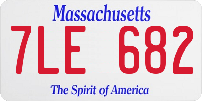 MA license plate 7LE682
