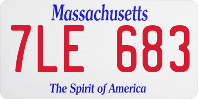 MA license plate 7LE683