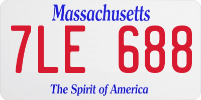 MA license plate 7LE688
