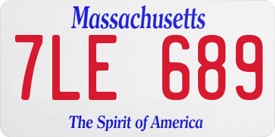 MA license plate 7LE689