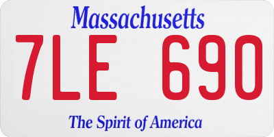 MA license plate 7LE690