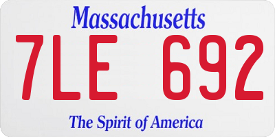 MA license plate 7LE692