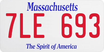 MA license plate 7LE693