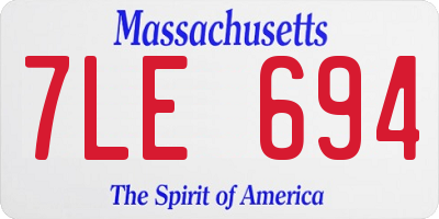 MA license plate 7LE694