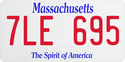 MA license plate 7LE695
