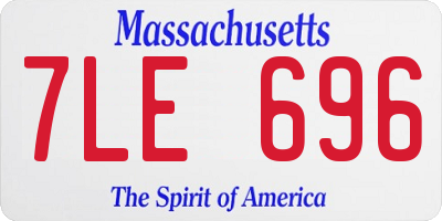 MA license plate 7LE696