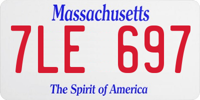 MA license plate 7LE697