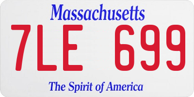 MA license plate 7LE699