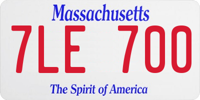 MA license plate 7LE700