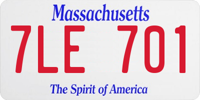 MA license plate 7LE701