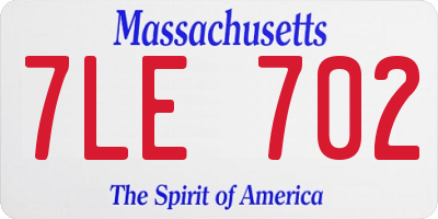 MA license plate 7LE702
