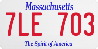 MA license plate 7LE703