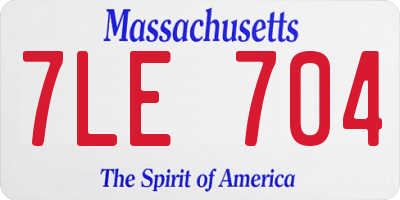 MA license plate 7LE704