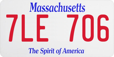 MA license plate 7LE706