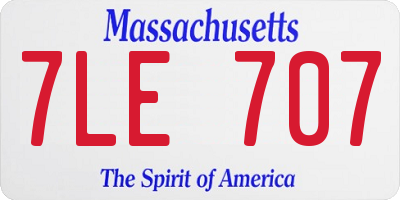 MA license plate 7LE707