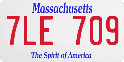 MA license plate 7LE709
