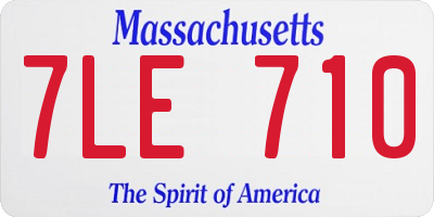 MA license plate 7LE710