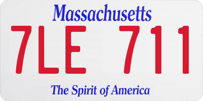 MA license plate 7LE711