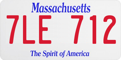 MA license plate 7LE712