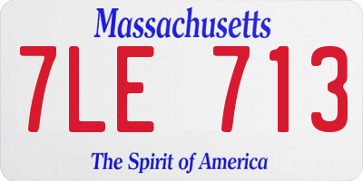 MA license plate 7LE713