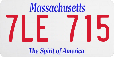 MA license plate 7LE715