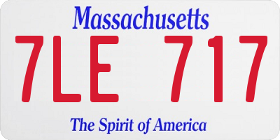 MA license plate 7LE717