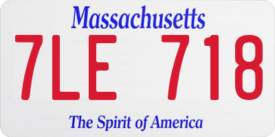 MA license plate 7LE718