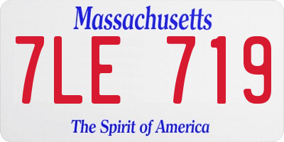 MA license plate 7LE719