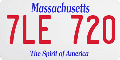 MA license plate 7LE720