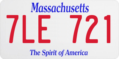 MA license plate 7LE721