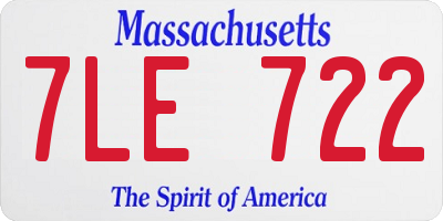 MA license plate 7LE722