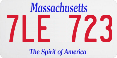 MA license plate 7LE723
