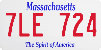 MA license plate 7LE724