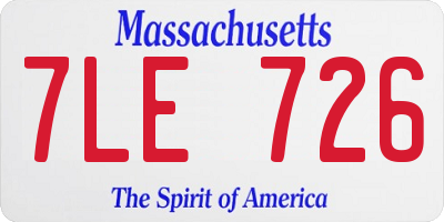MA license plate 7LE726