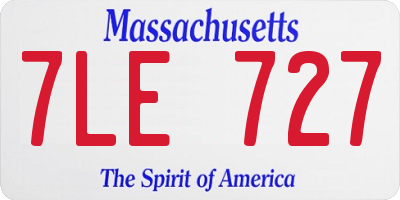 MA license plate 7LE727