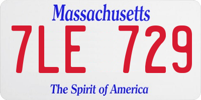MA license plate 7LE729