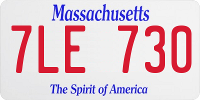 MA license plate 7LE730
