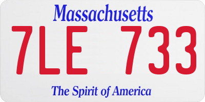 MA license plate 7LE733
