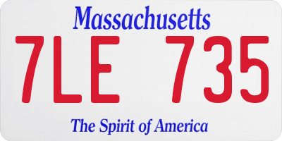 MA license plate 7LE735