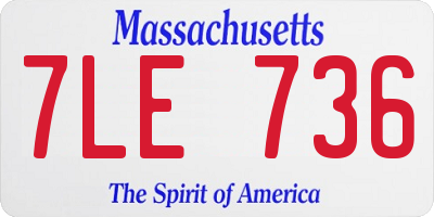 MA license plate 7LE736