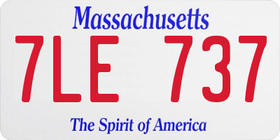 MA license plate 7LE737