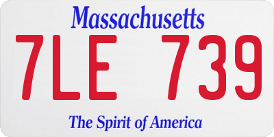 MA license plate 7LE739