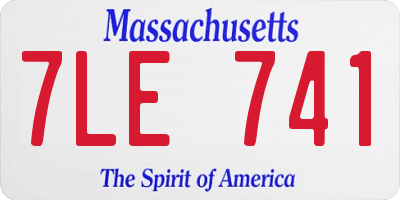 MA license plate 7LE741