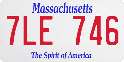 MA license plate 7LE746