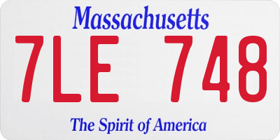 MA license plate 7LE748