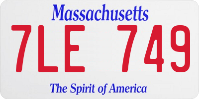 MA license plate 7LE749