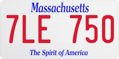 MA license plate 7LE750