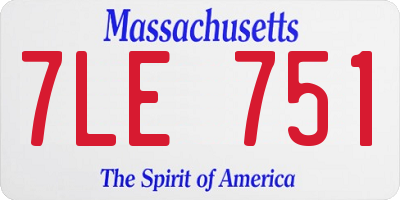 MA license plate 7LE751