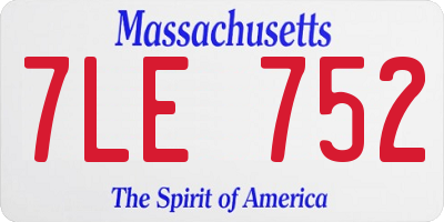 MA license plate 7LE752